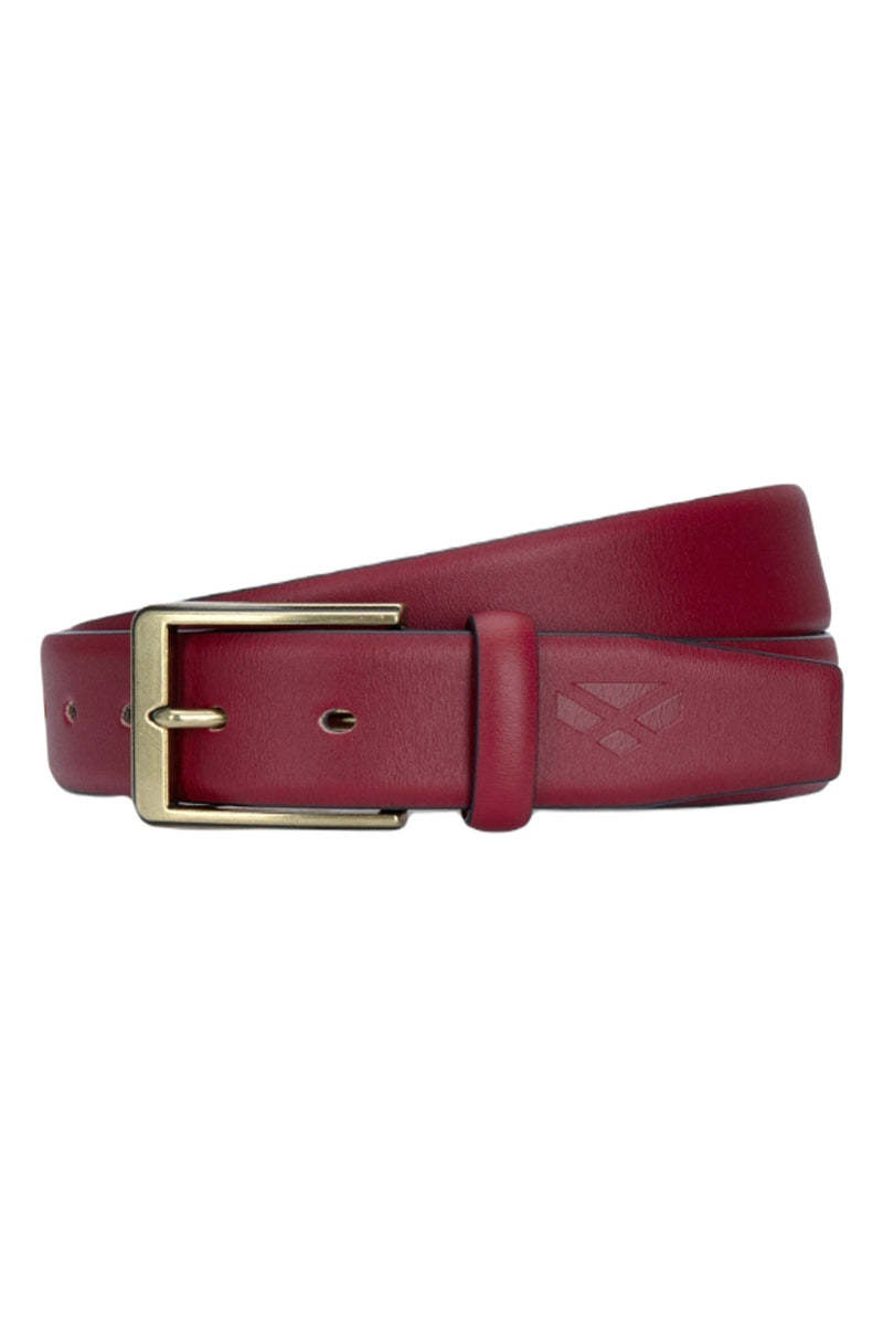 ﻿Hoggs of Fife Feather Edge Leather 35mm Belt  in Tan