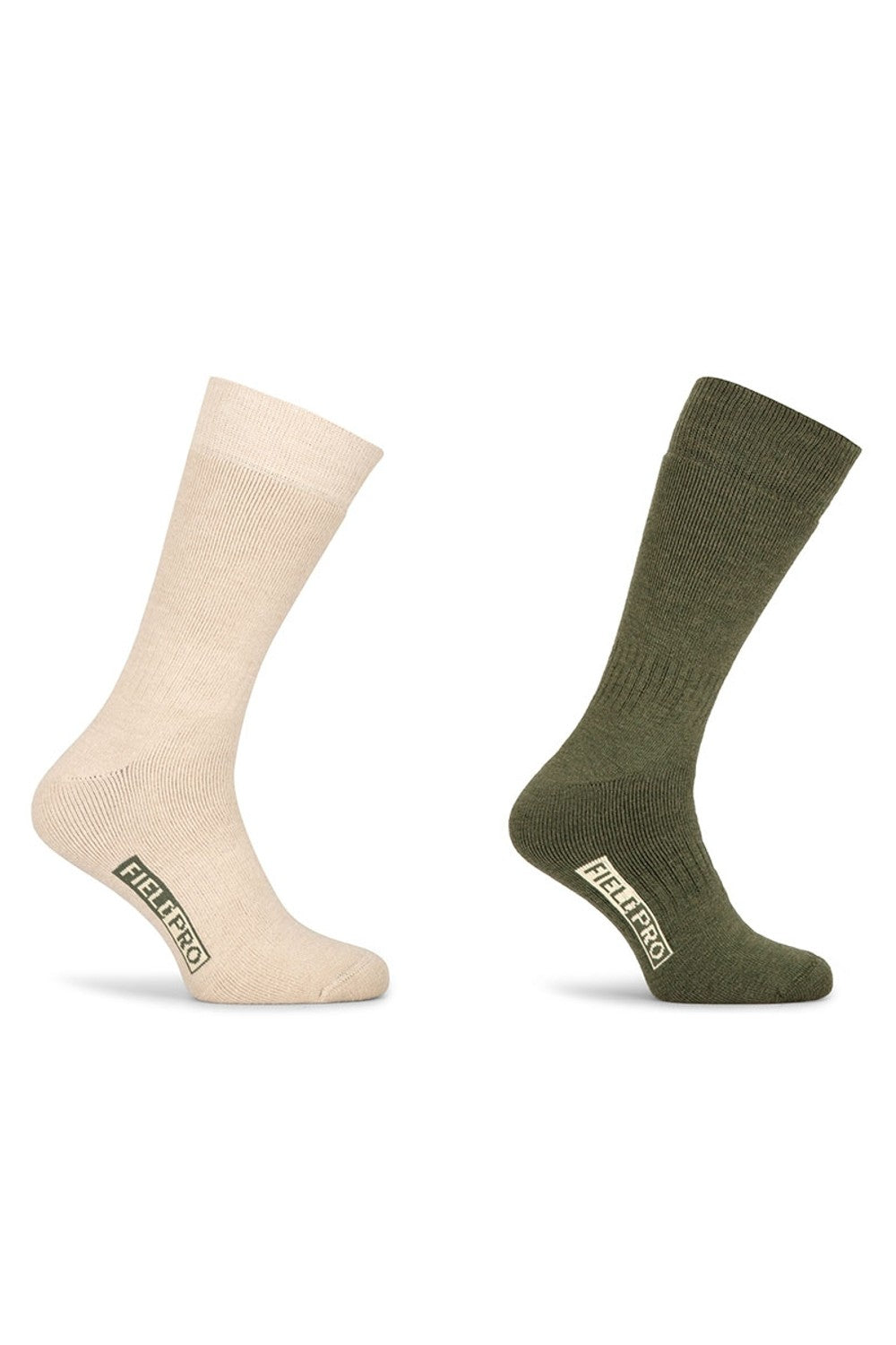 Hoggs of Fife Field Pro Thermal Sock (2ppk) in Oatmeal and Olive