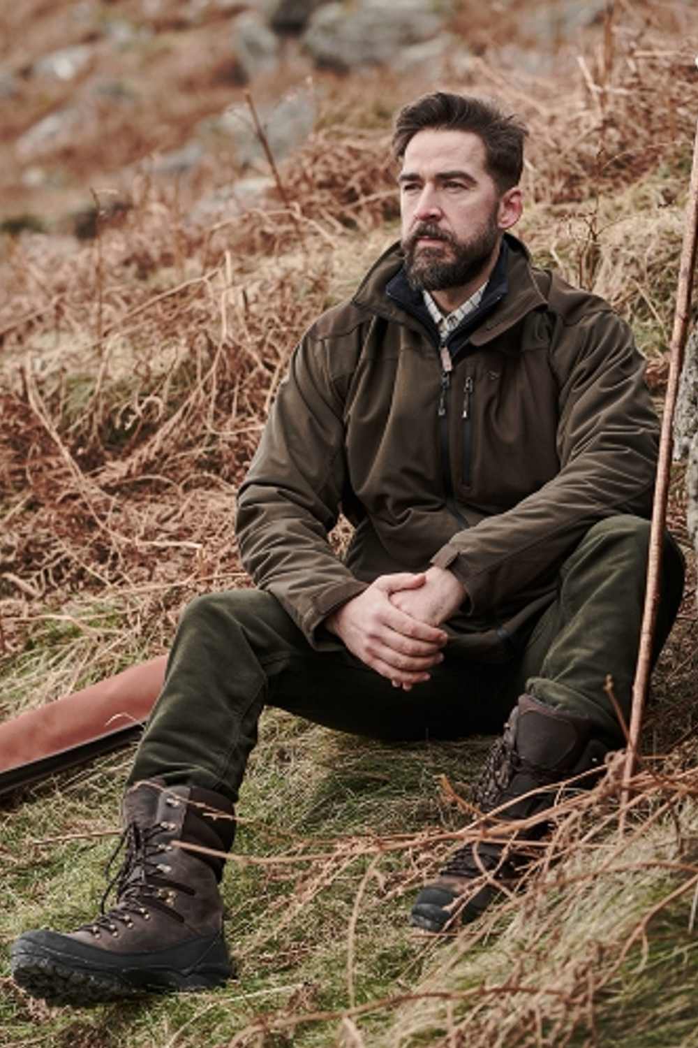 Kinross II Waterproof Field Jacket in Green/Brown