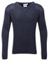 Navy Vee Neck Military Style Jumper by Fortress 
