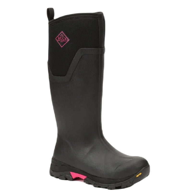 Muck Boots Womens Arctic Ice Tall Boots in Black/Hot Pink