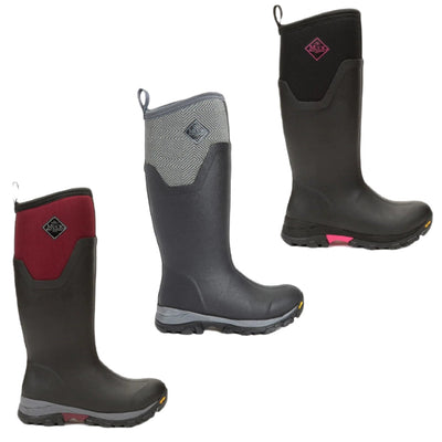 Muck Boots Womens Arctic Ice Tall Boots in Black/Grey Geometric, Black/Hot Pink, Black/Windsor Wine