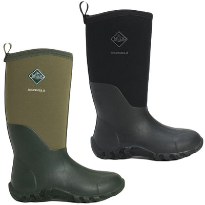 Muck Boots Edgewater II Wellingtons in Black and Moss