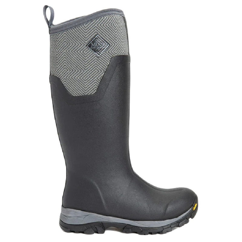 Muck Boots Womens Arctic Ice Tall Boots in Black/Grey Geometric
