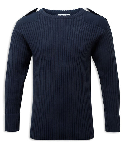 Navy Crew Neck Military Style Jumper by Fortress 