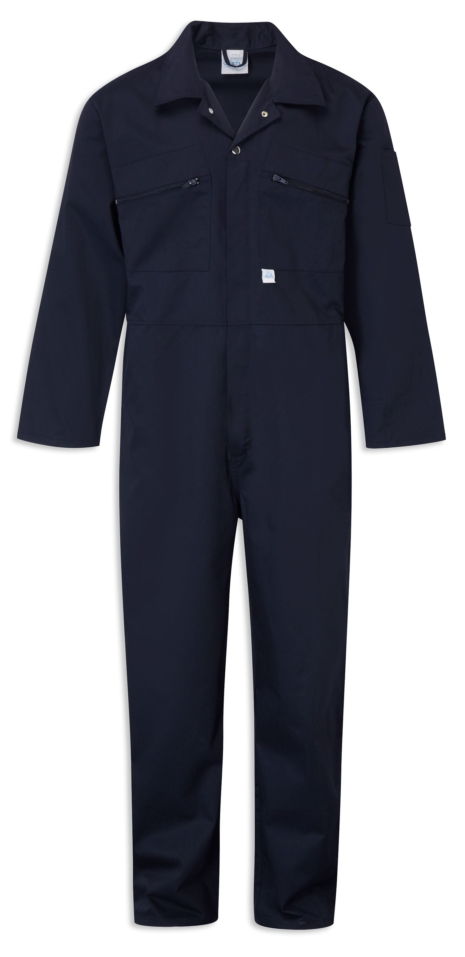 Navy Blue Fort Polycotton Zip Fastening Overalls by Castle