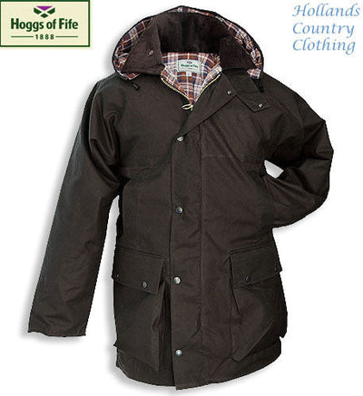 The Hoggs of Fife Padded Waxed Jacket in Brown