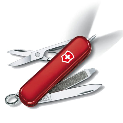Victorinox Signature Lite Swiss Army Small Pocket Knife with LED Light in Red