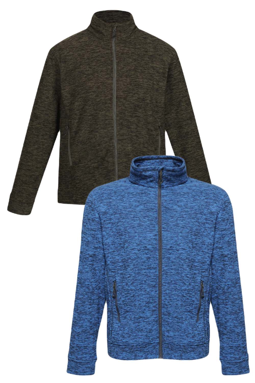 Regatta Thornly Full Zip Marl Fleece Dark Khaki Marl and Navy Marl