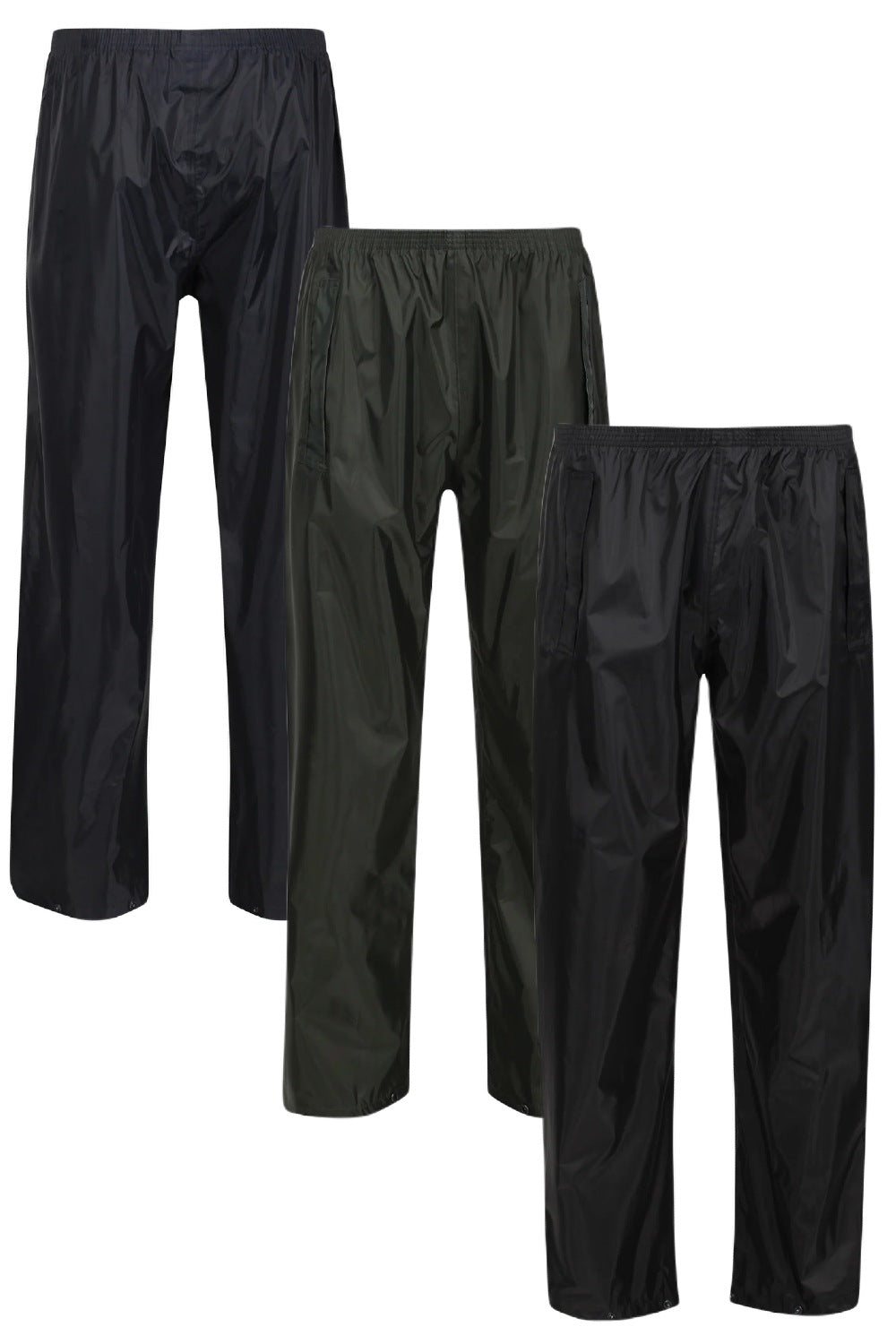 Regatta Pro Stormbreak Waterproof Overtrousers in Navy, Dark Olive and Black