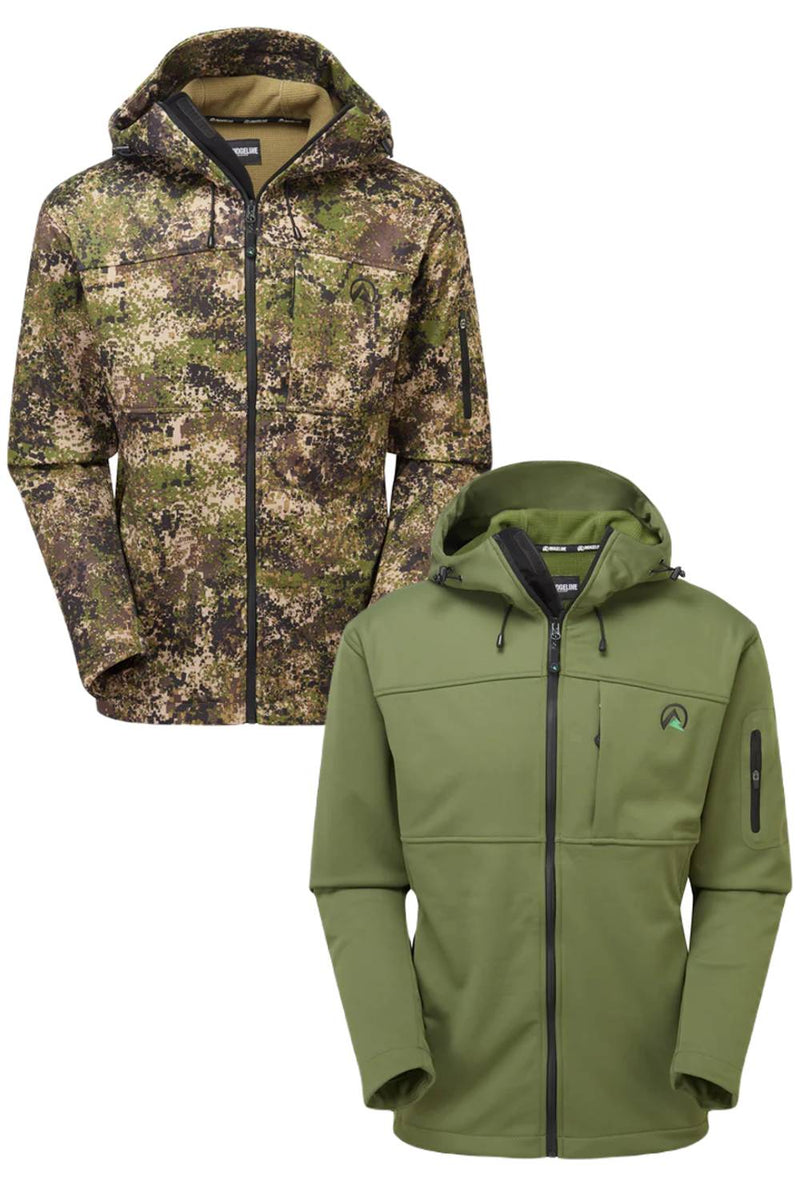 Ridgeline Ascent Softshell Jacket in Dirt Camo and Field Olive