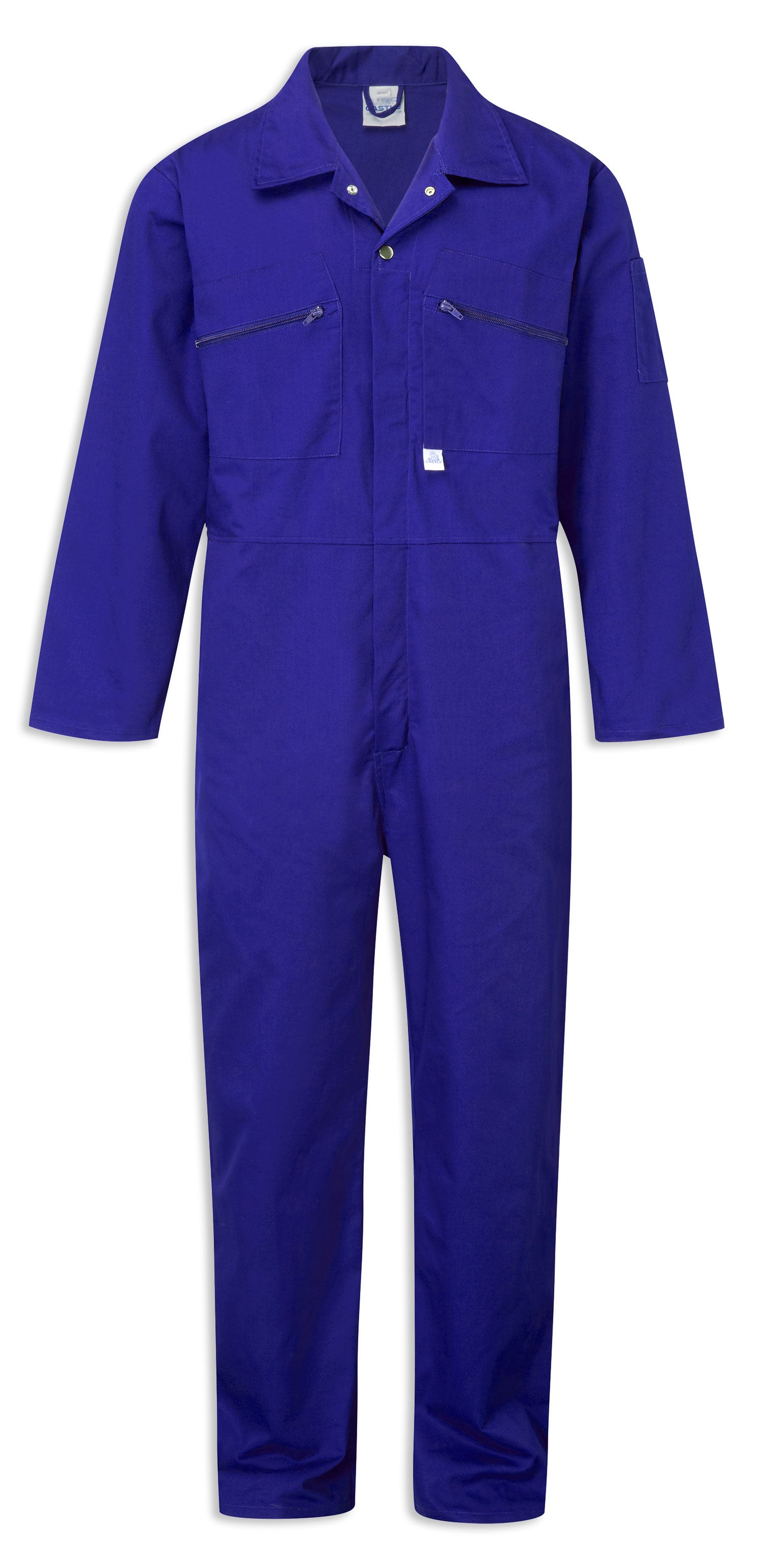 Royal Blue Fort Polycotton Zip Fastening Overalls by Castle