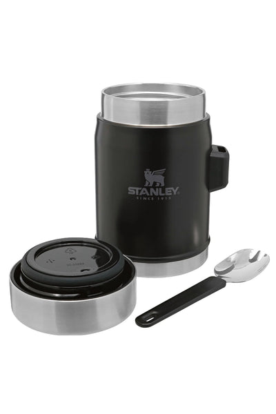 Stanley Classic Legendary Food Jar and Spork 0.4L in Matte Black Pebble