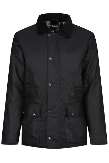 Regatta Pensford Insulated Wax Jacket in Black