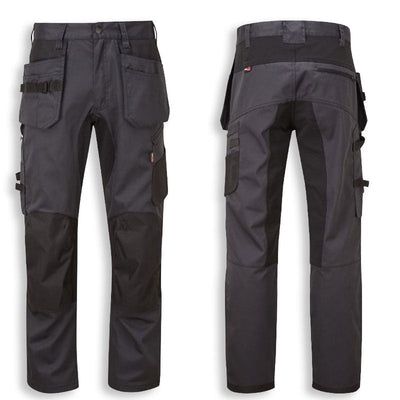 LMA WORKWEAR 1880 1261 Clay Trousers with Knee Pads Pockets, Midnight  Grey/Black (50)