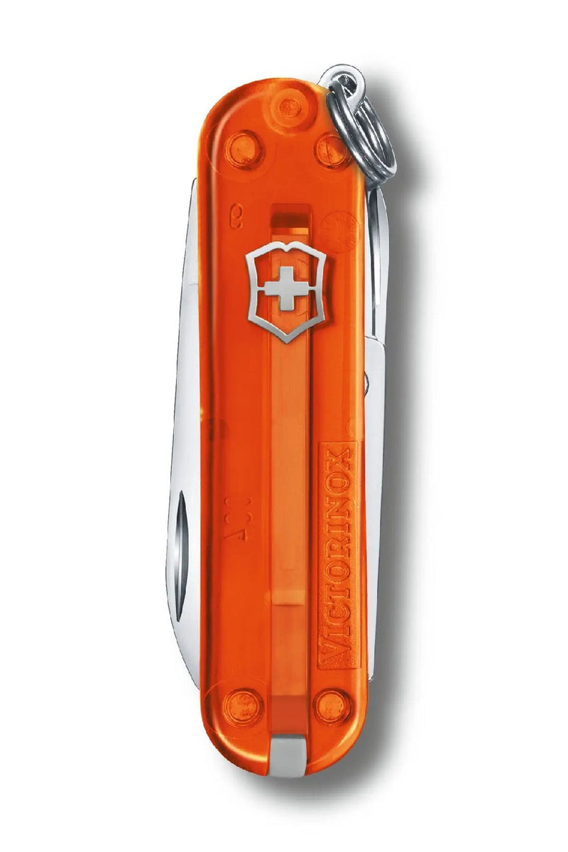 Victorinox Classic SD Transparent Swiss Army Small Pocket Knife in Fire Opal