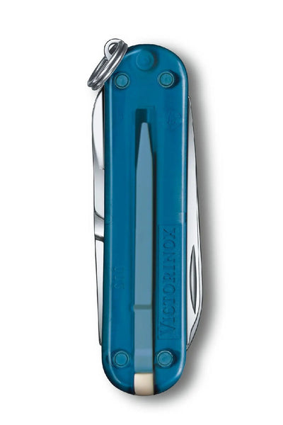 Victorinox Classic SD Transparent Swiss Army Small Pocket Knife in Sky High