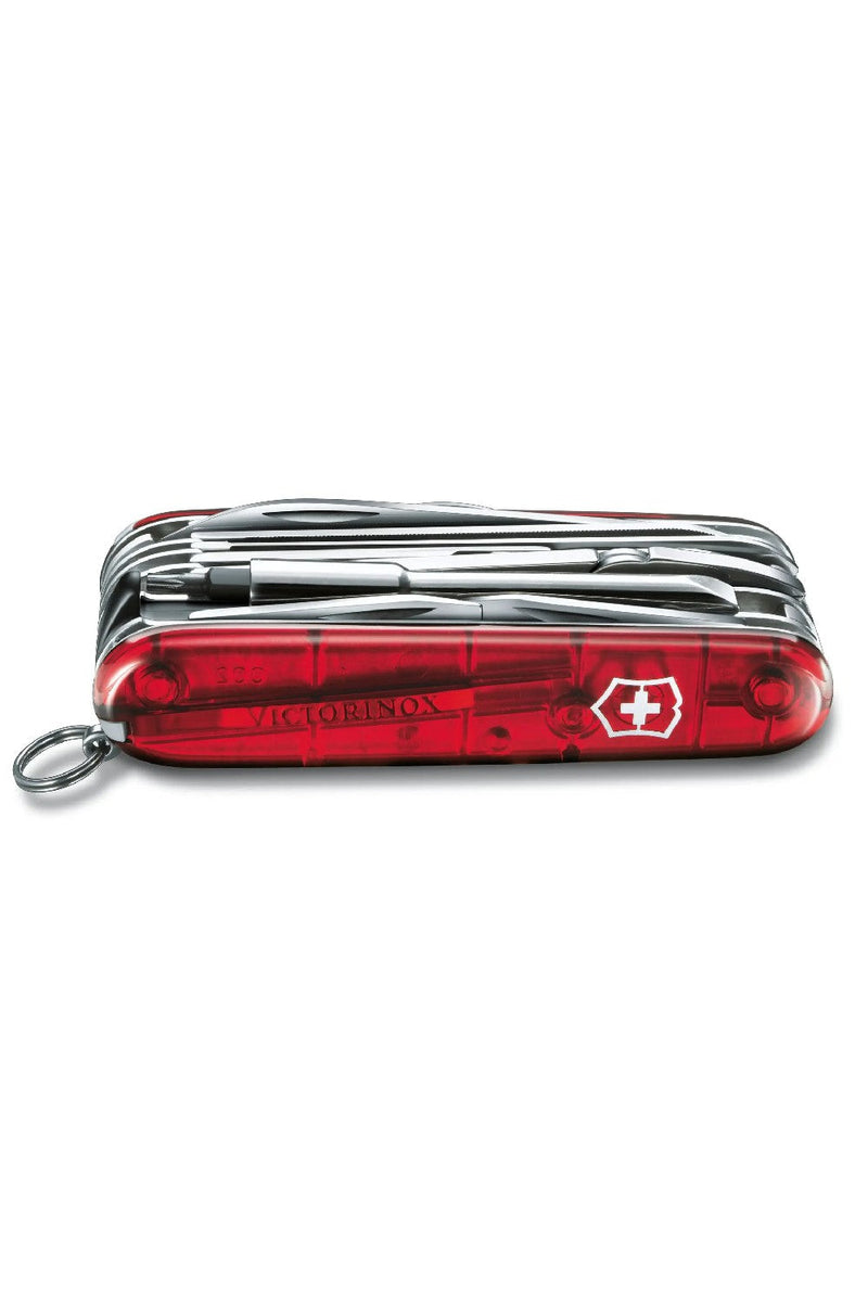 Victorinox Cyber Tool L Swiss Army Medium Pocket Knife with 39 Functions in Red Transparent