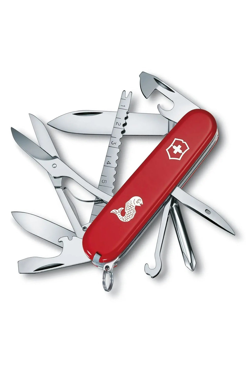 Victorinox Fisherman Swiss Army Medium Pocket Knife in Red