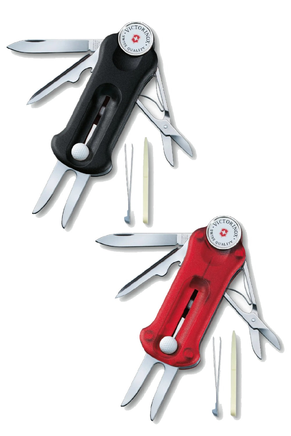 Victorinox Golf Tool Swiss Army Knife in Black, Red Transparent