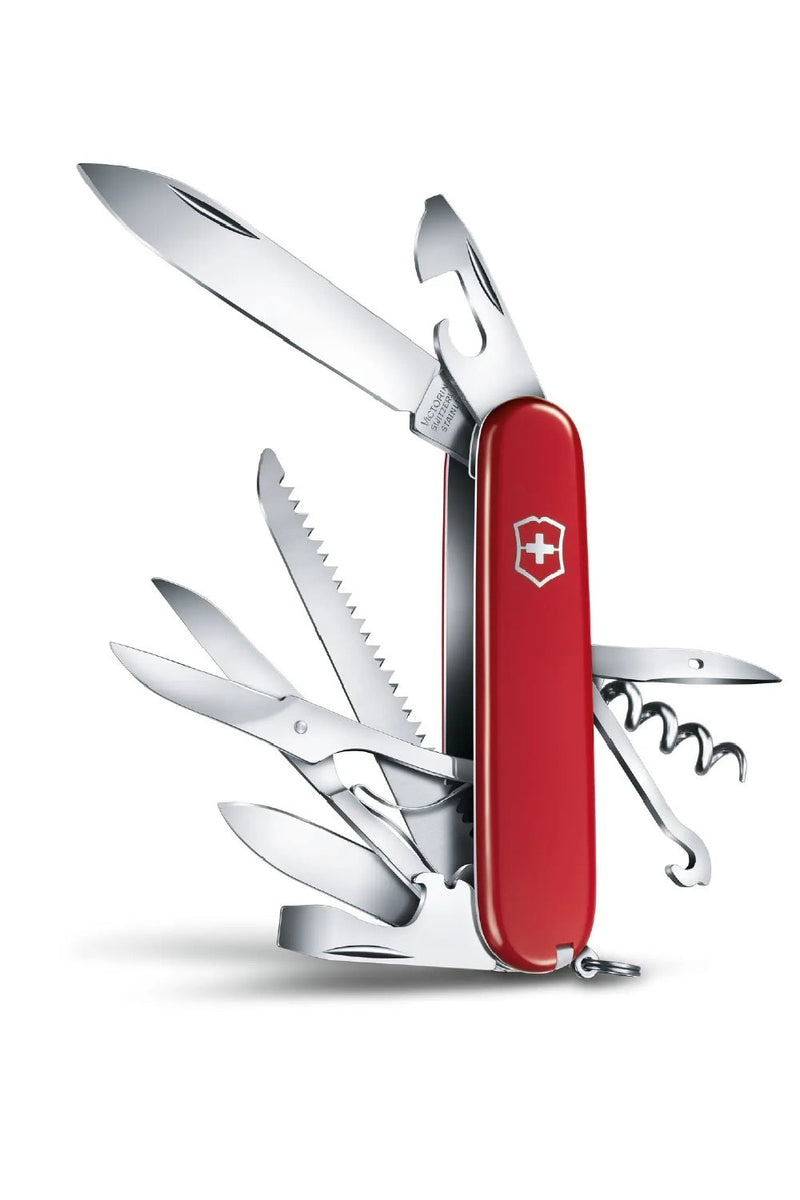 Victorinox Huntsman Swiss Army Medium Pocket Knife for Hunting in Red