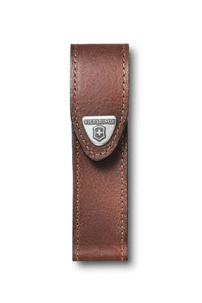 Victorinox Leather Belt Pouch with Hook-and-loop Fastener in Brown Medium