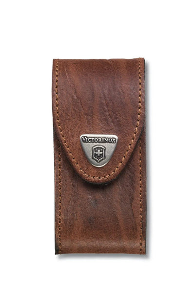 Victorinox Leather Belt Pouch with Hook-and-loop Fastener in Brown Small
