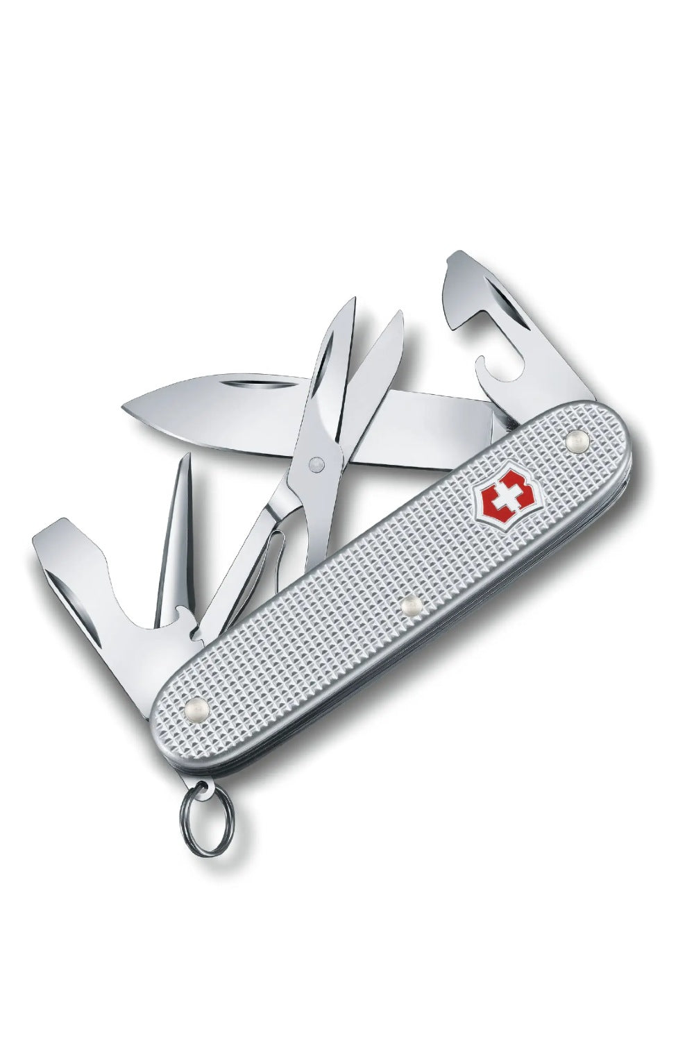 Victorinox Pioneer X Alox Swiss Army Medium Pocket Knife with Scissors in Silver Alox