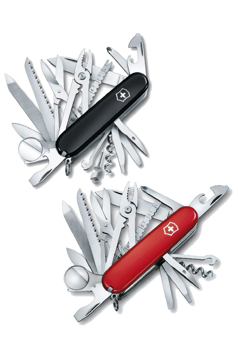 Victorinox Swiss Champ Swiss Army Medium Pocket Knife with 33 Functions in Red, Black