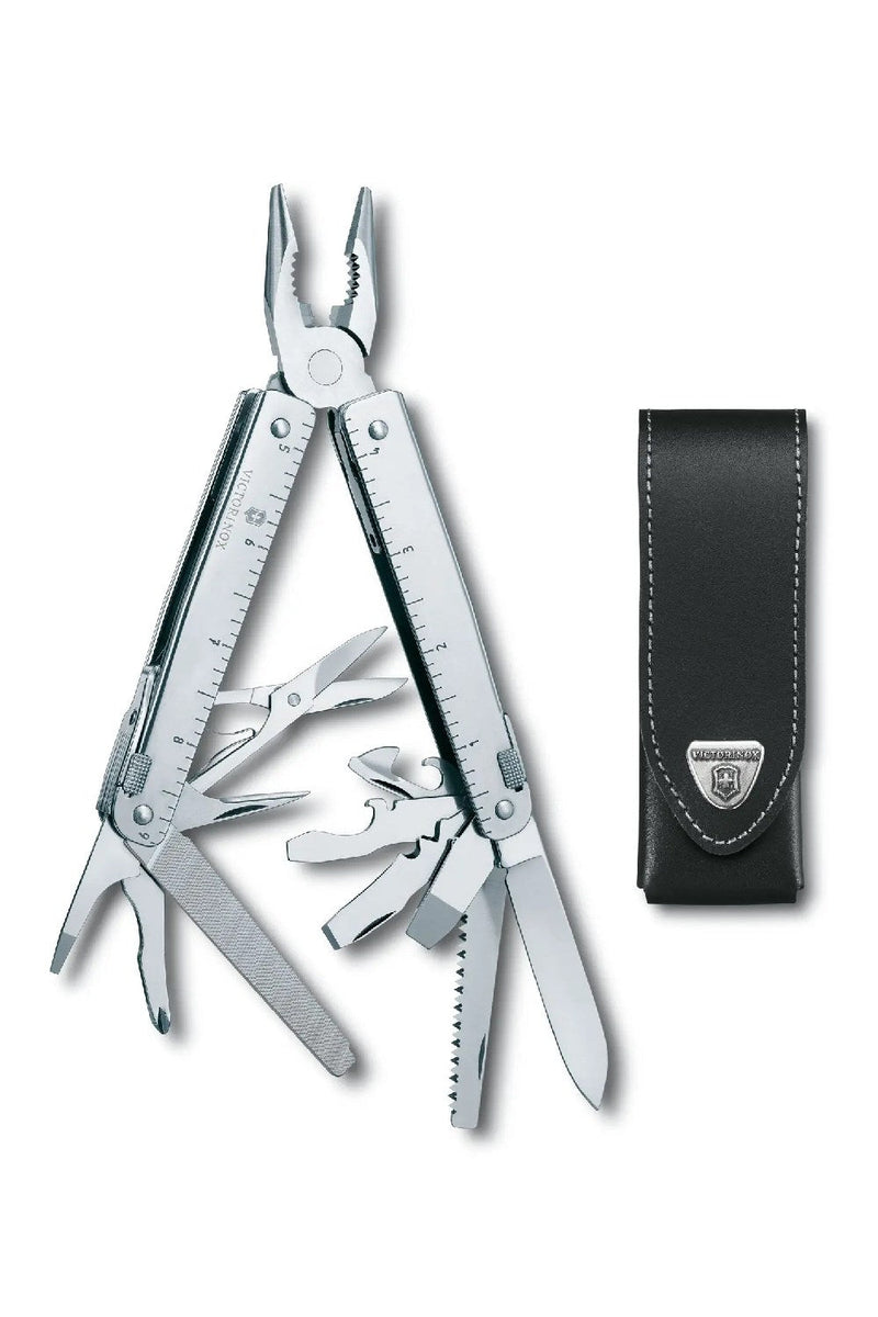 Victorinox Swiss Tool X Robust Multi-Tool with Leather Pouch in Silver