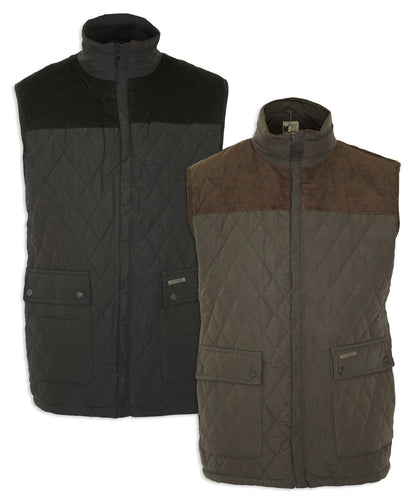 Champion Fleece Lined Quilted Bodywarmer Arundel in Black and Green