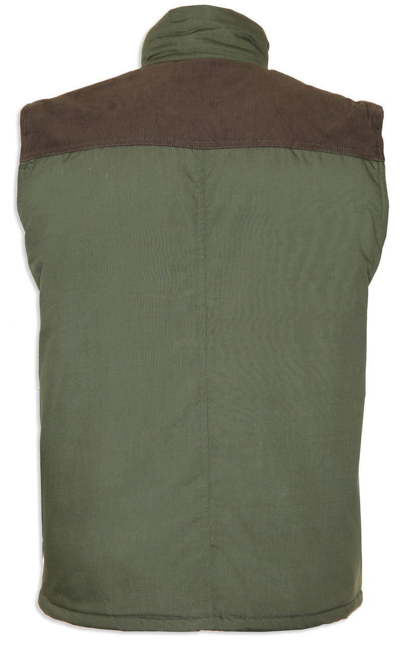 Olive back view \Champion Exmoor Multi Pocket Padded Body Warmer