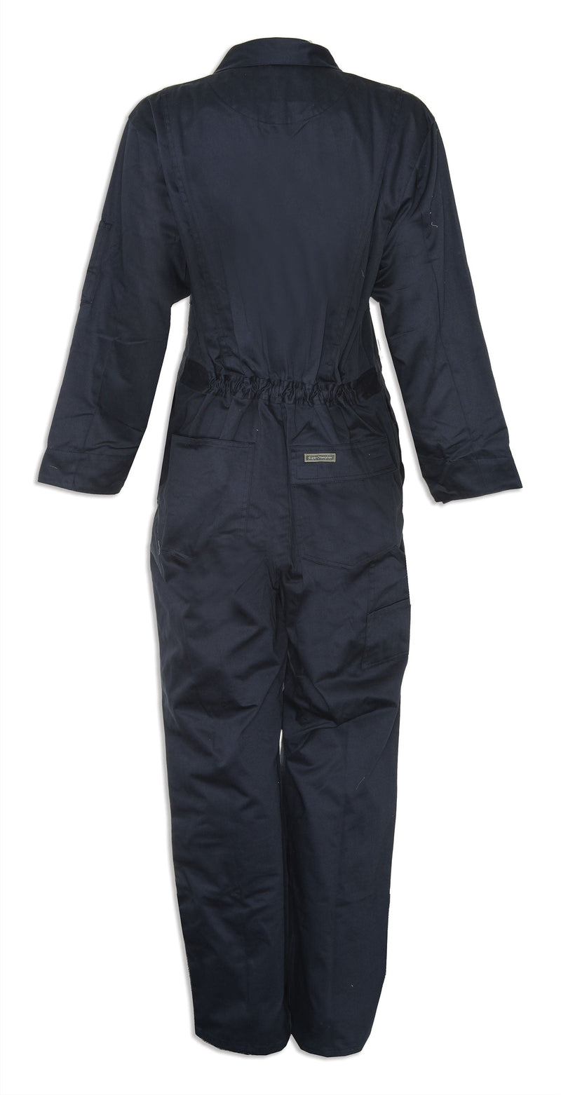 navy from rear view Champion ZIpped Poly Cotton  Boilersuit / Overalls 