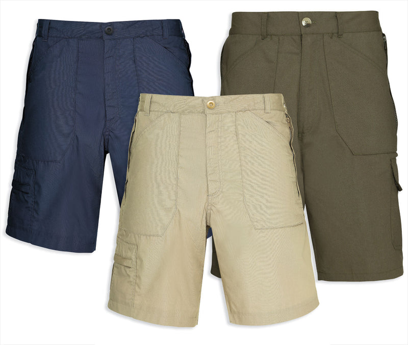 champion bretton shorts in three colours navy olive and stone
