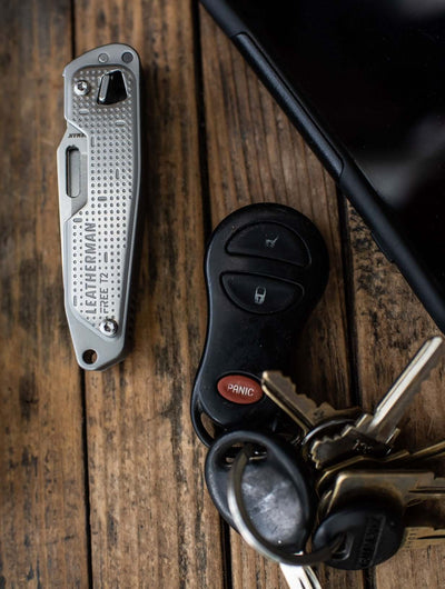 Leatherman Free™ T2 Multipurpose Tool shown with car keys for scale