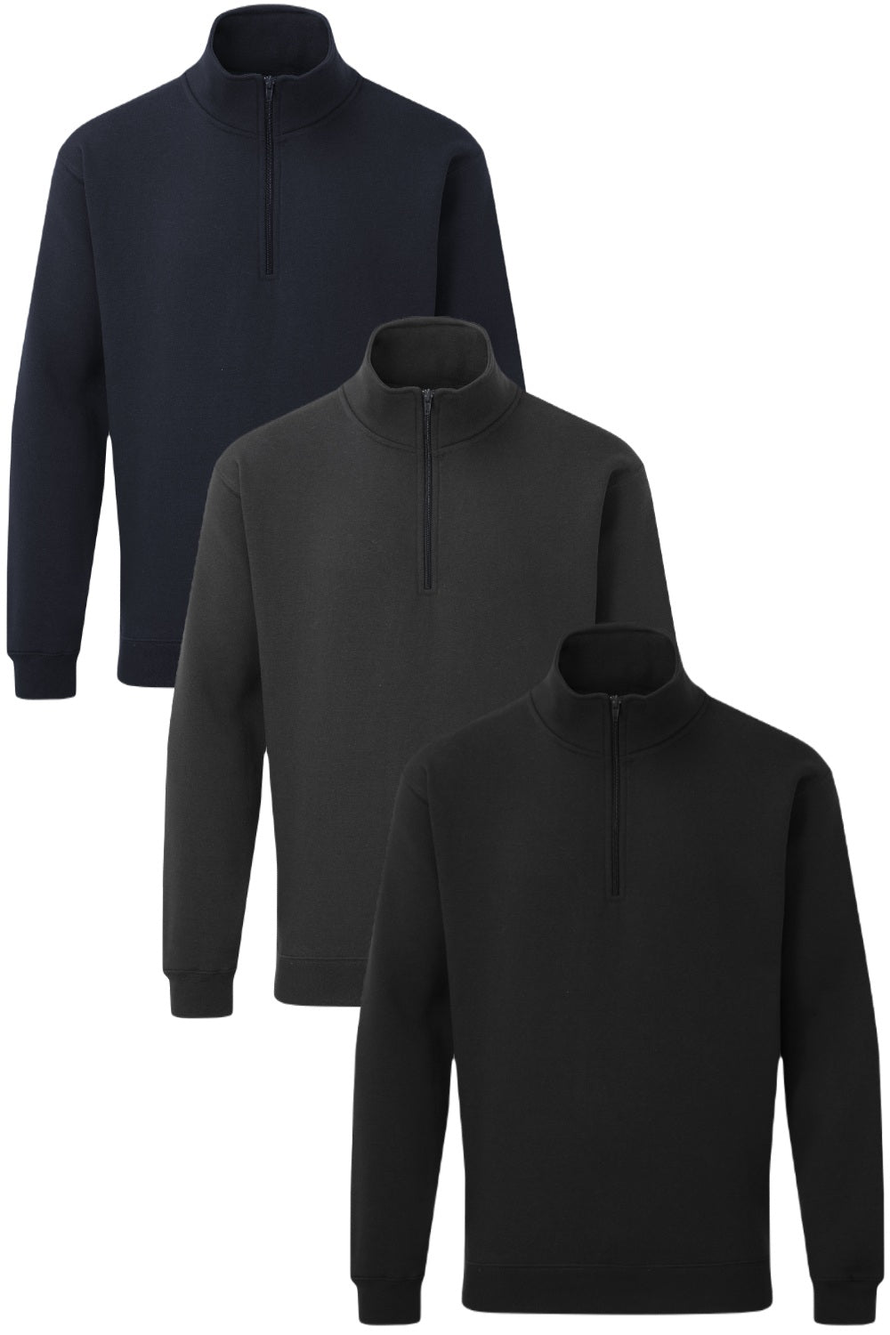 Fort Workforce 1/4 zip Sweatshirt in Black, Grey, Navy Blue