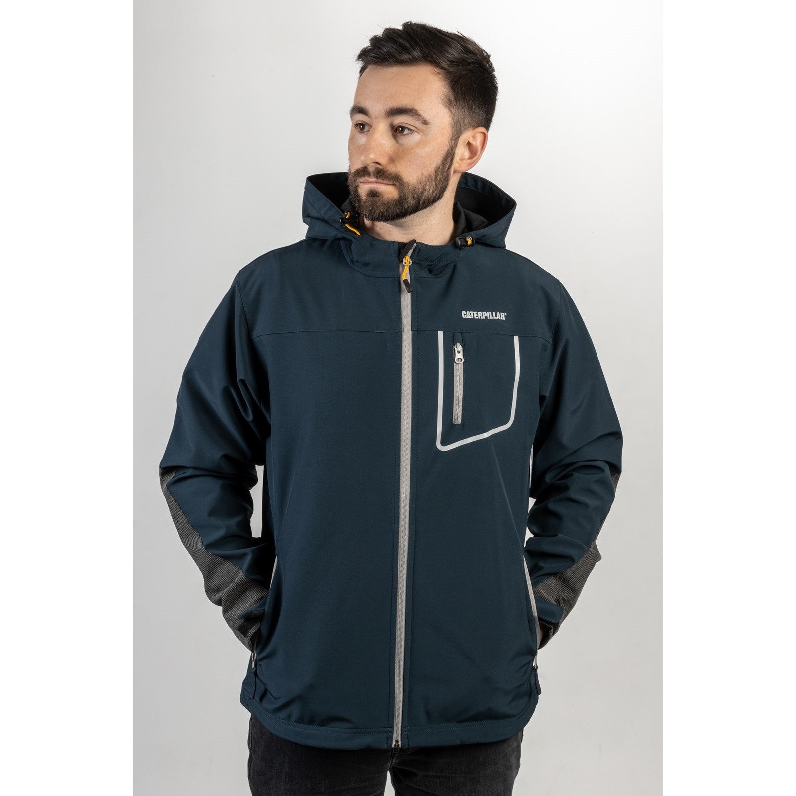 Caterpillar Capstone Hooded Soft Shell Jacket in Marine