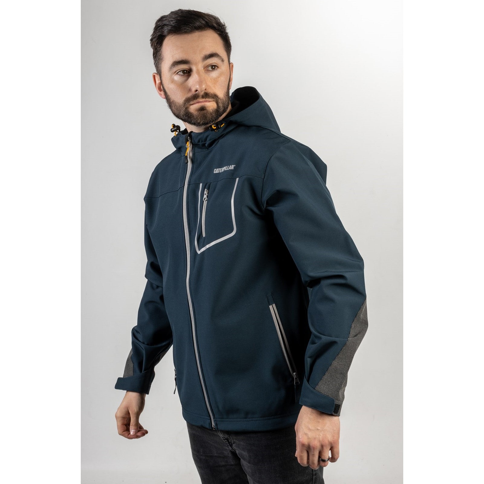 Caterpillar Capstone Hooded Soft Shell Jacket in Marine