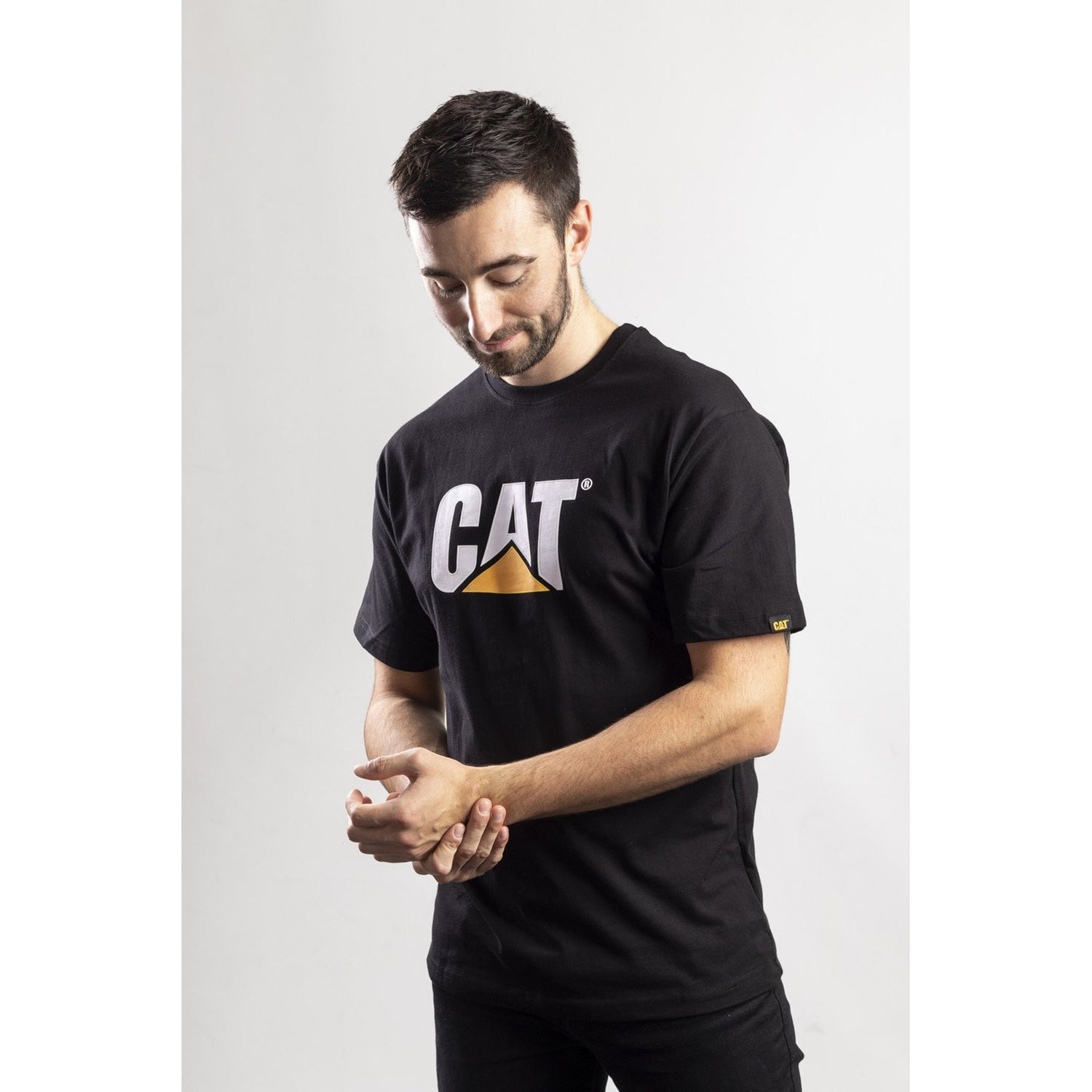 Caterpillar Trademark Logo T Shirt in Black