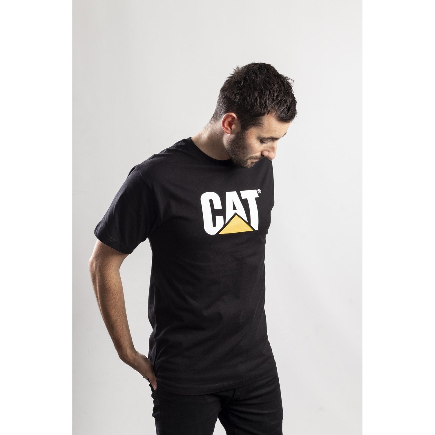 Caterpillar Trademark Logo T Shirt in Black