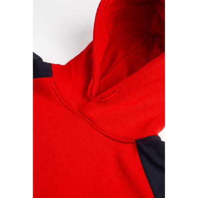 Caterpillar Essentials Hooded Sweatshirt. Hot Red. Collar and Hood