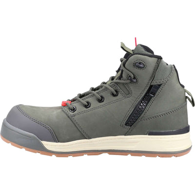 Hard Yakka 3056 Lace Zip Safety Boot in Olive