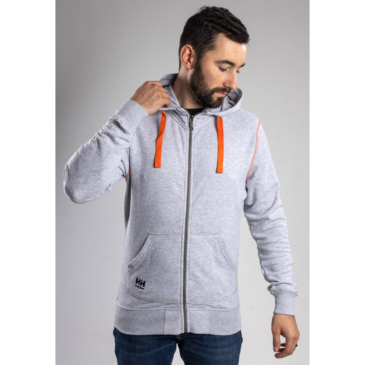 Helly Hansen Oxford Zip Hoodie in Grey Melange