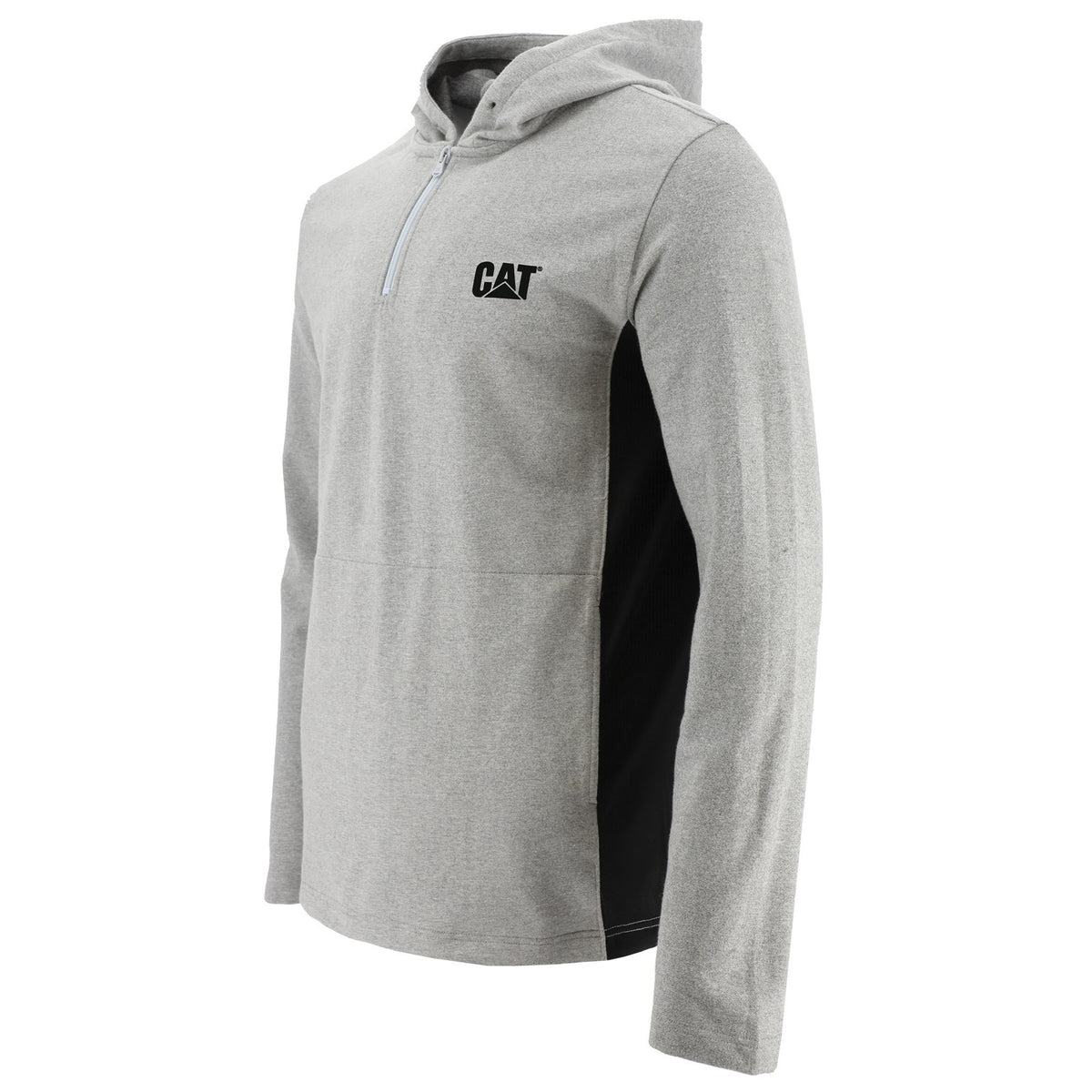 Caterpillar Coolmax Quarter Zip Hoodie in Heather Grey