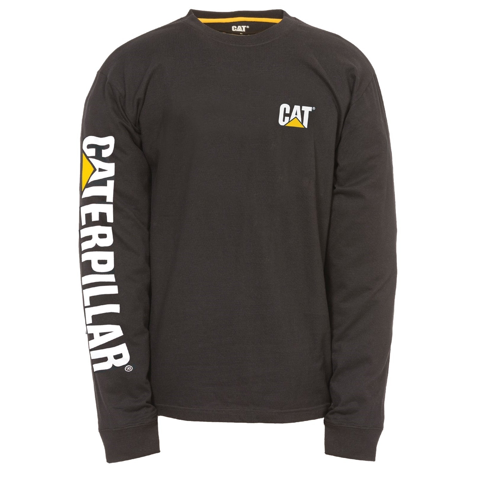 Caterpillar Trademark Banner Long Sleeve T Shirt in Black