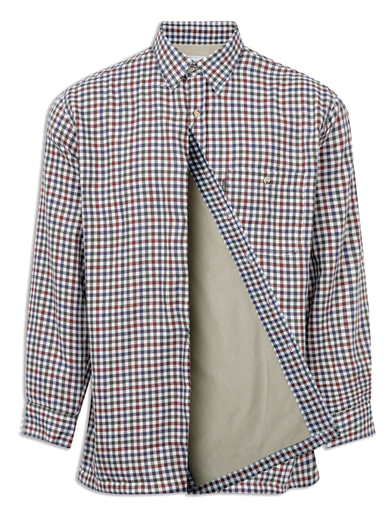 Champion Heathfield Micro Fleece Lined Shirt unbuttoned fleece lining shown