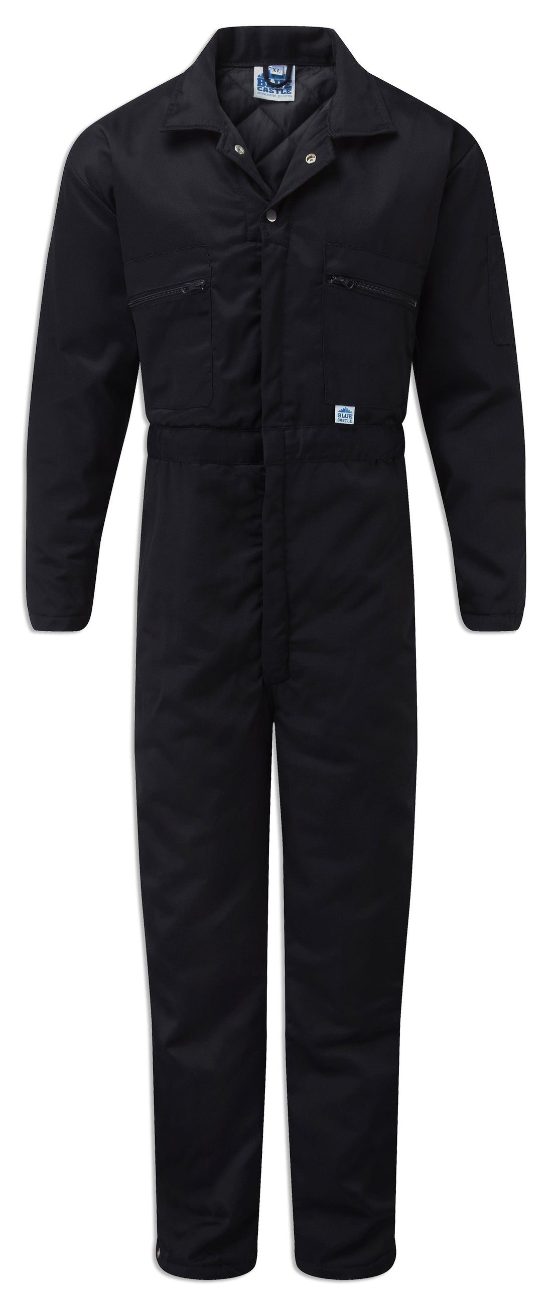 Blue Castle Quilted lining Padded overall Boilersuit in navy 