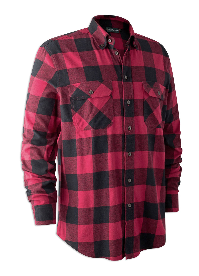 Red and Black Deerhunter Marvin Cotton Check Shirt